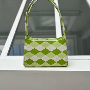Vintage Green Argyle Women's Bag
